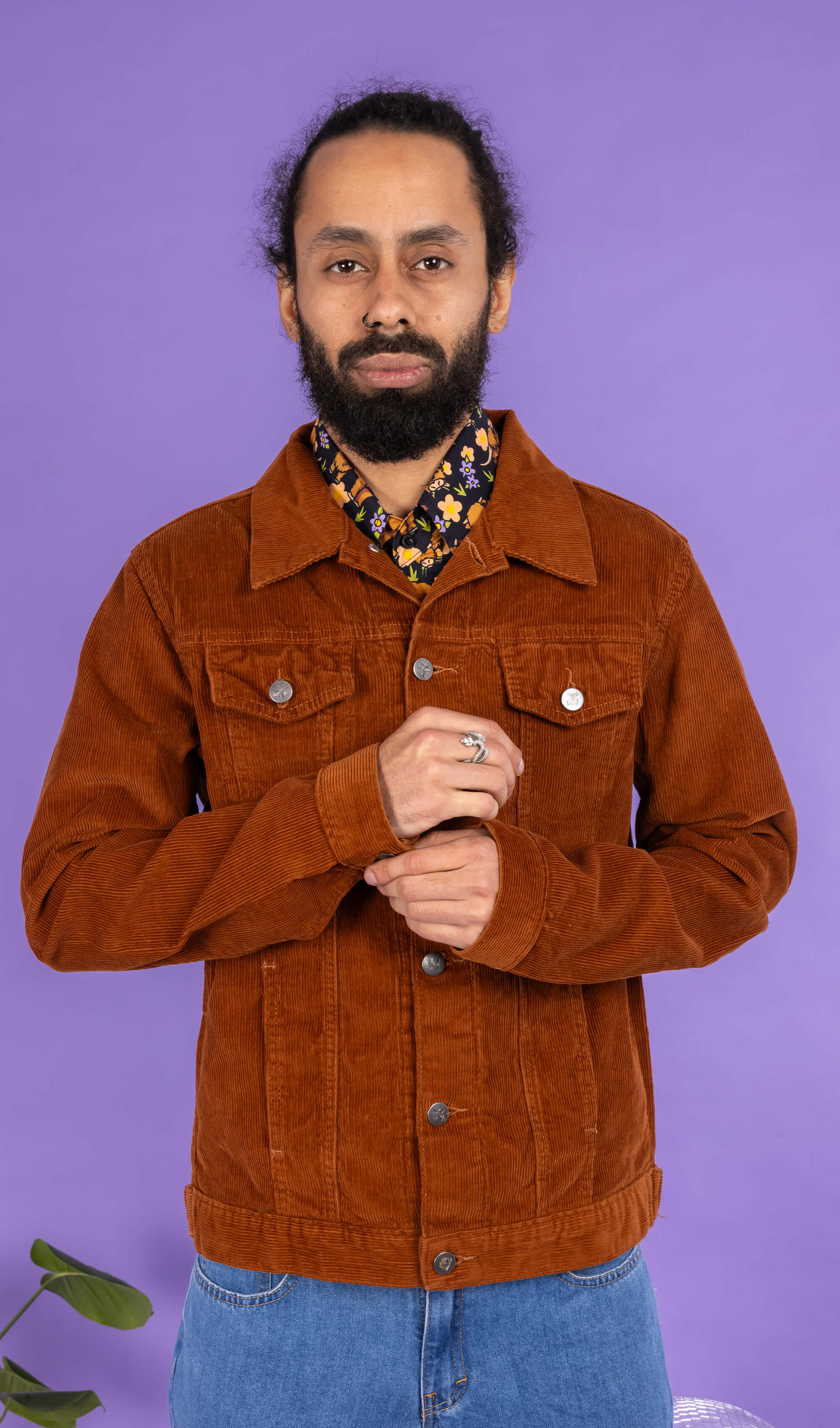 Retro Vintage Tan Corduroy Unisex Western Jacket