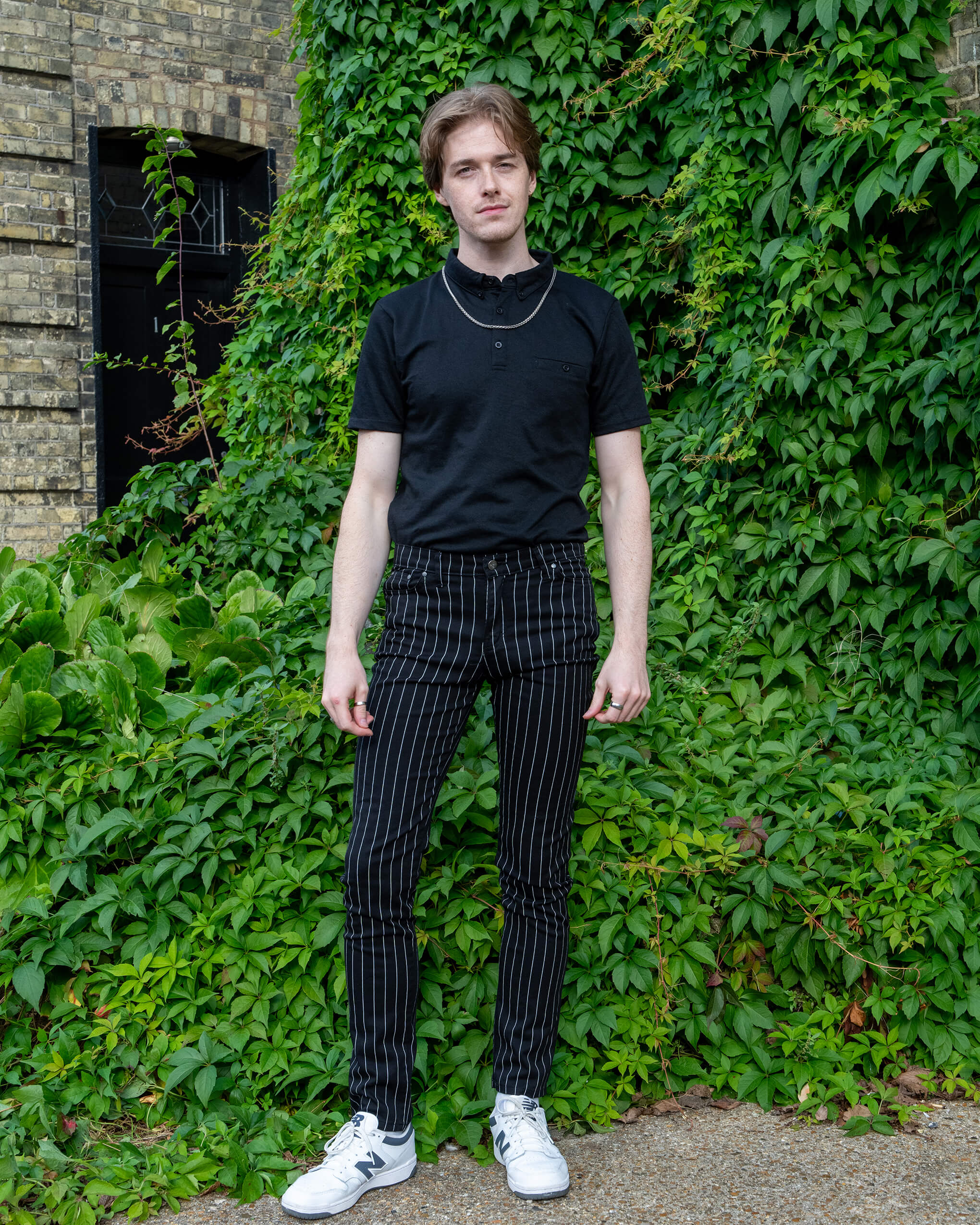 Black pinstripe jeans online